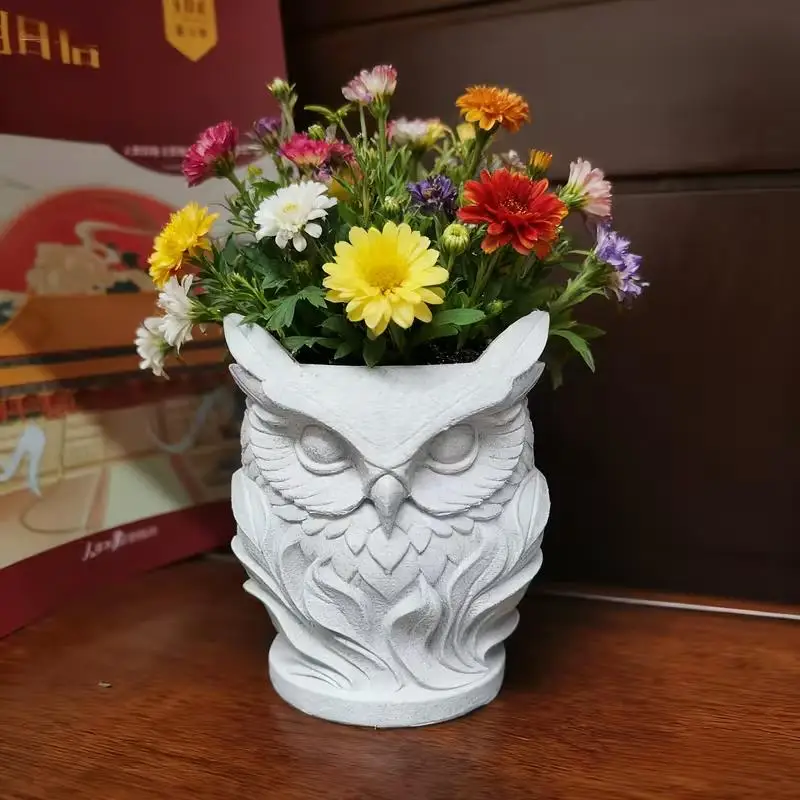 1pcs Bohemian Owl Planter – Realistic Owl-Shaped Plastic Pot, Indoor/Outdoor, Irregular Design for Balcony (110 chars)