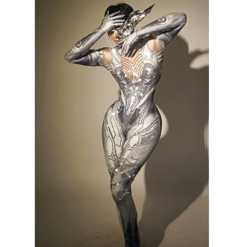 New Female Gogo Dance Clothing Festival Party Outfit Nightclub Bar Performance Suit Carnival Halloween Costume Robot tuta