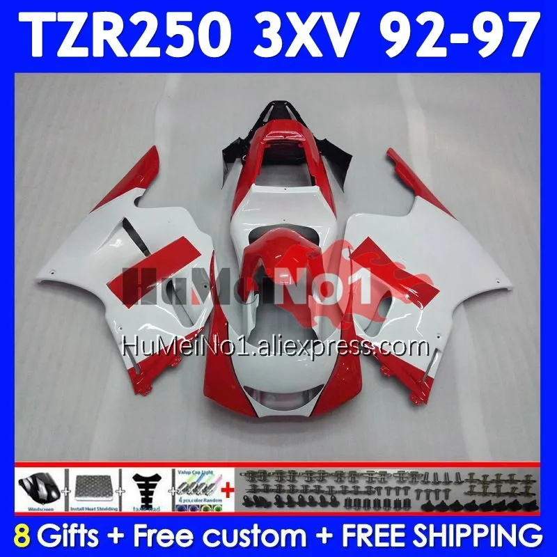 White Red TZR-250 For YAMAHA 3XV TZR250 TZR 250 RR 92 93 94 95 96 97 376No.0 TZR250RR 1992 1993 1994 1995 1996 1997 Fairing