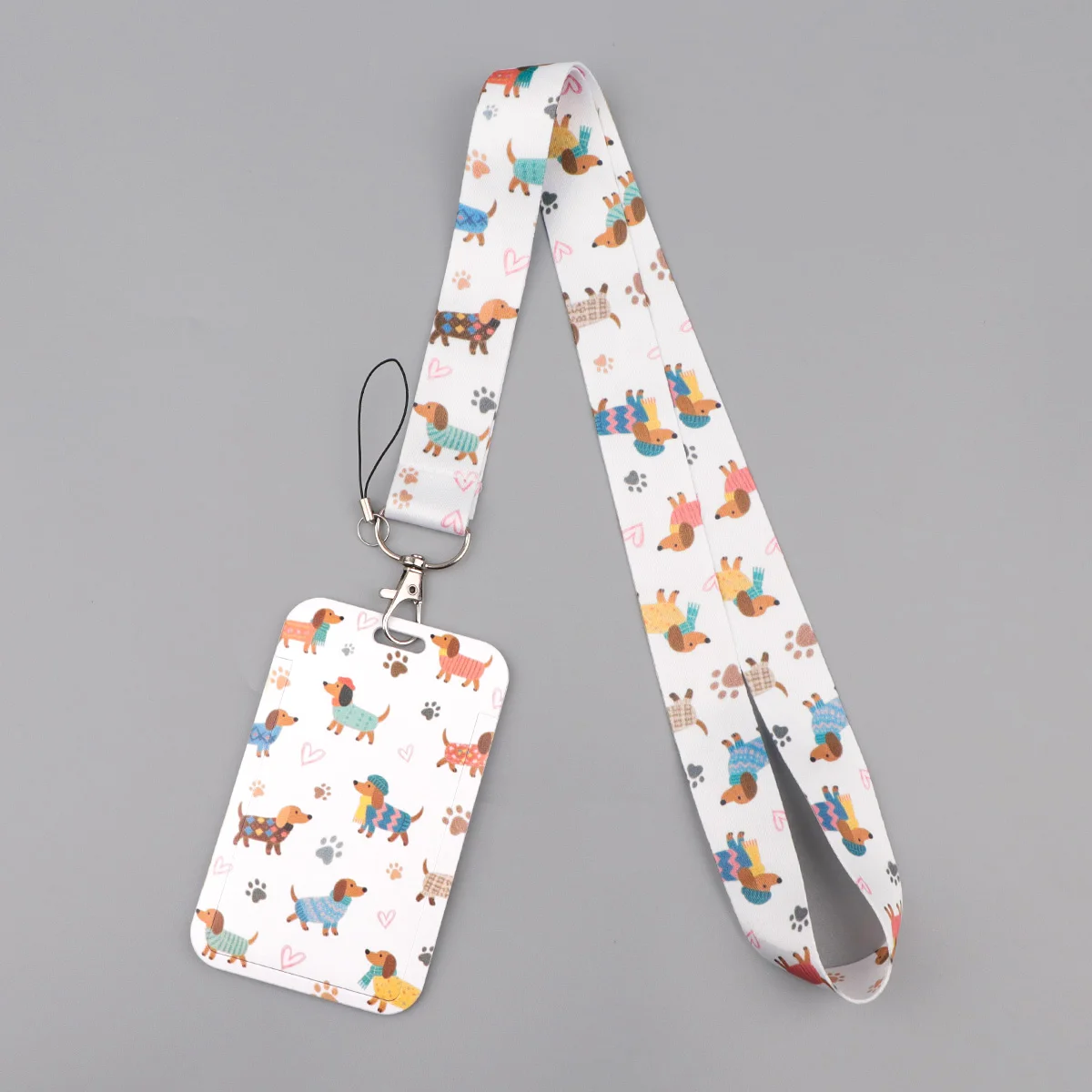Cute Cartoon Dachshund Lanyard for Key Neck Strap ID Card Badge Holder Key Chain Key Rings Fashion Accessories Gifts