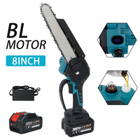 8 Inch Brushless Electric Chainsaw Cordless Rechargeable Chain Saw Woodworking Garden Pruning Saw Tool for Makita 18V Battery