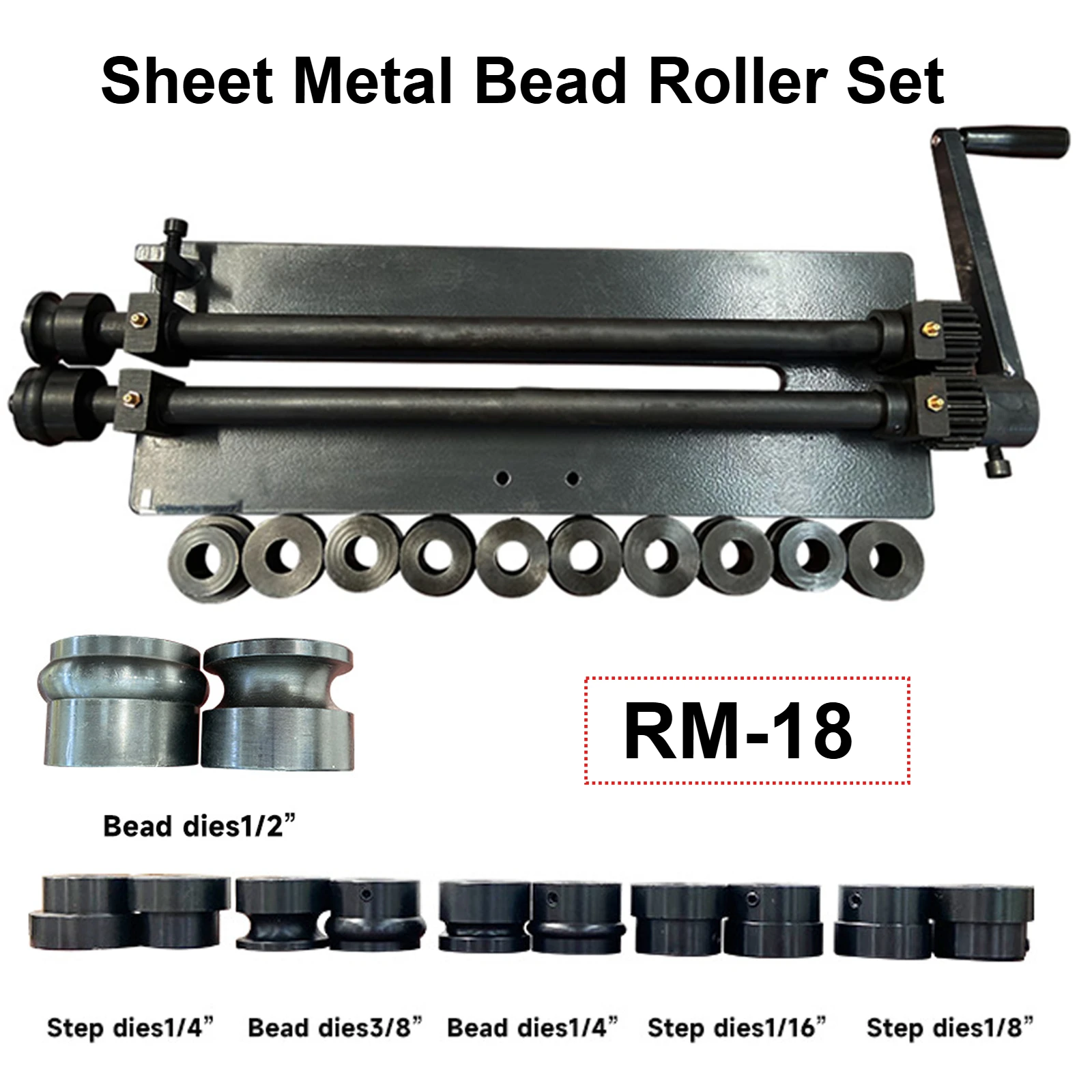 

Sheet Metal Bead Rolle 18-Inch Throat Depth Sheet Metal Rotary Forming Machine Bead Rolling RM-18 for Routing Edge Banding