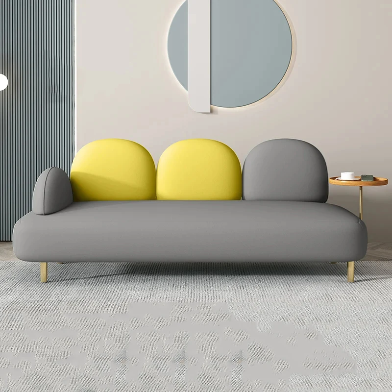 Styl skandynawski 3 Sofa do siedzenia skórzany fotel relaksuje ergonomiczna nowoczesna kanapa dla dorosłych leniwa Sofa do czytania meble do salonu