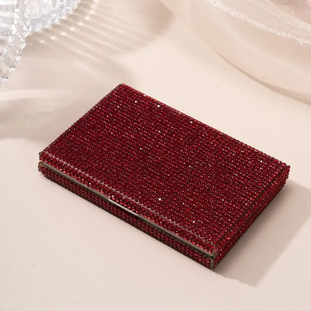 Sparkling Women's Card Bag Luxury Portable Bling Crystal Card Wallet Dust-proof Waterproof Mini Card Case Trip Essentials