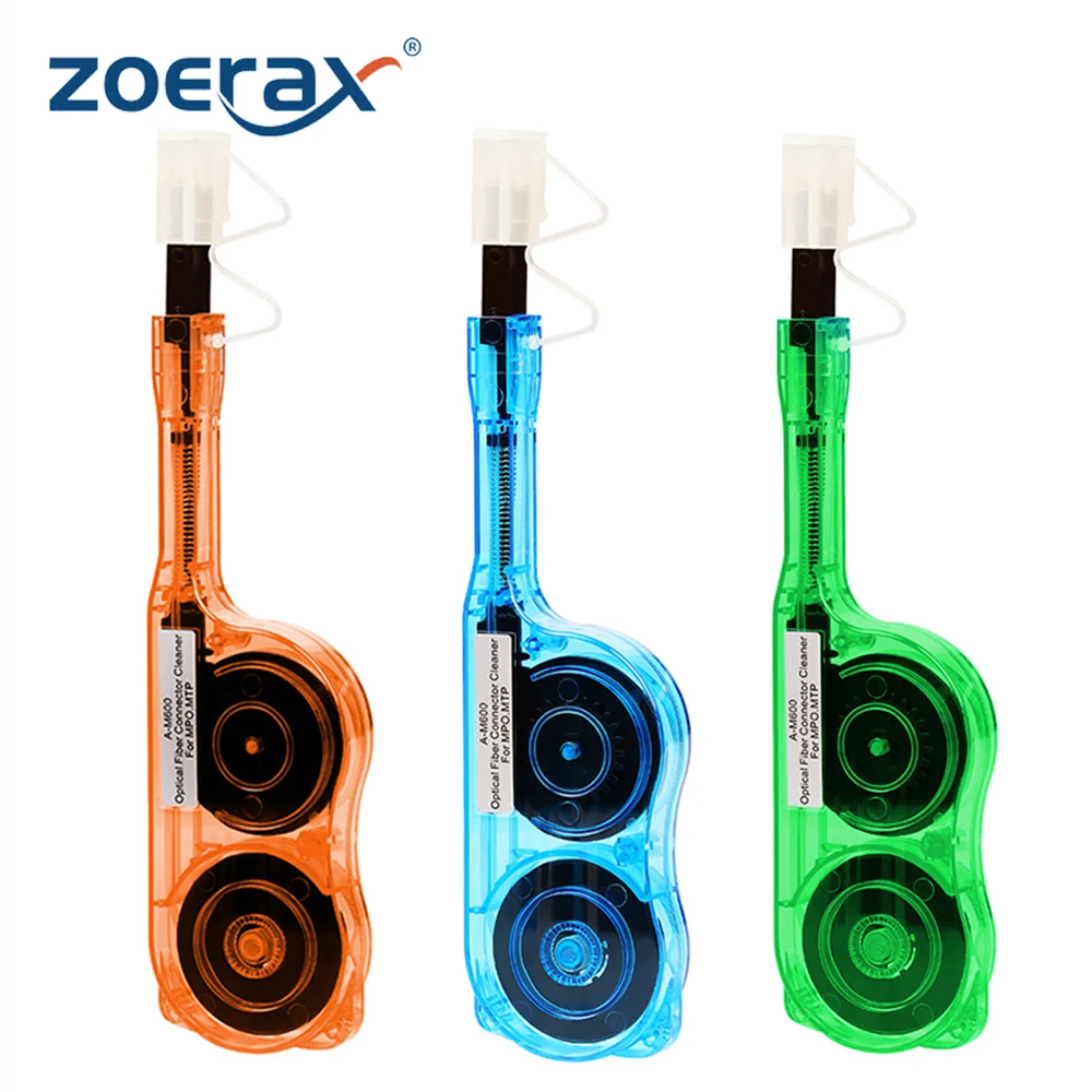 ZoeRax AUA-M600 Optical Fiber End Face Cleaning Pen for MPO/MTP Connectors with 600+ Cleans - Green/Orange/Blue Options