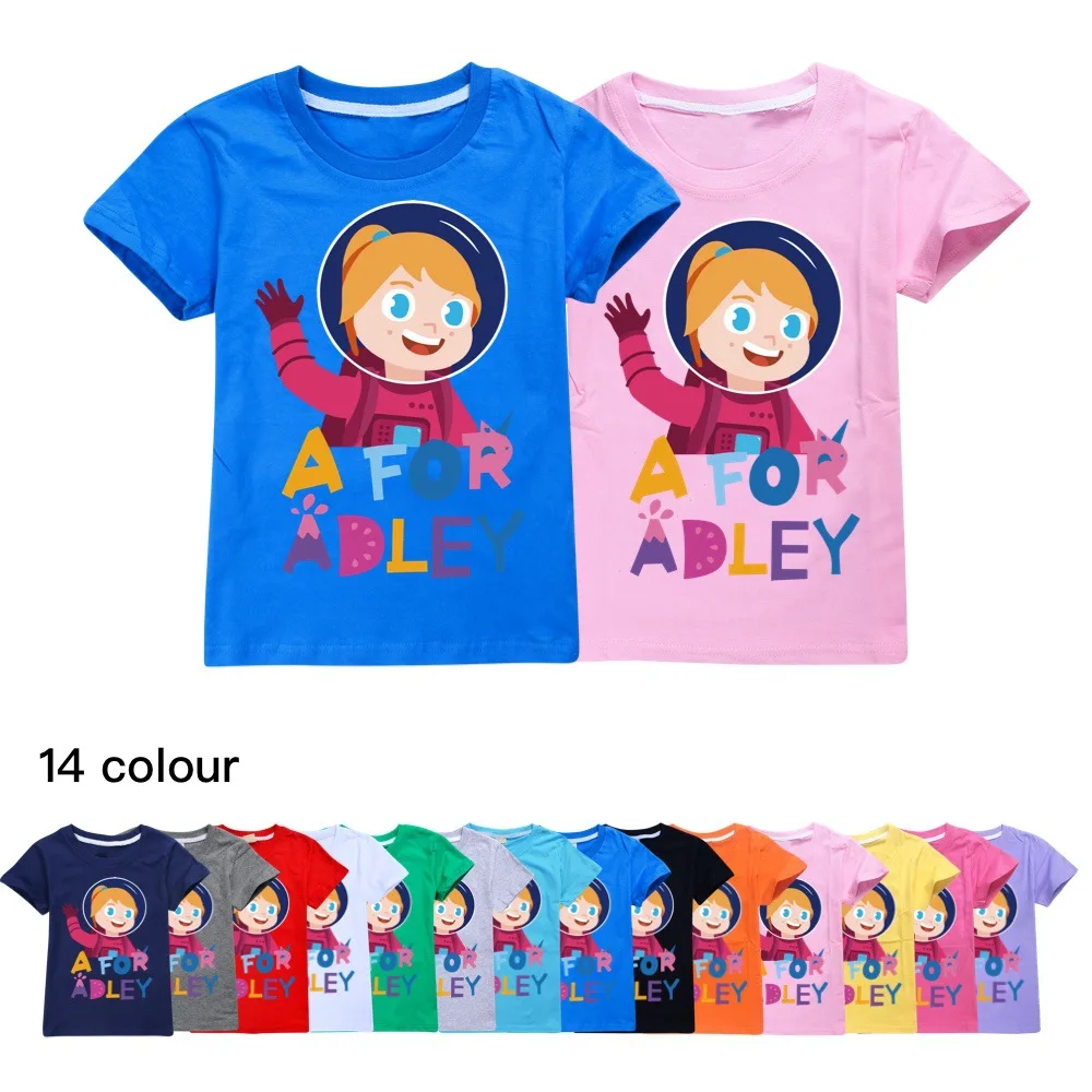 New Cute A for Adley Kids T-Shirt Boys Girls Funny Clothes Children's Anime Costume Summer Tops Baby Kids T shirts Tee 2-16Y