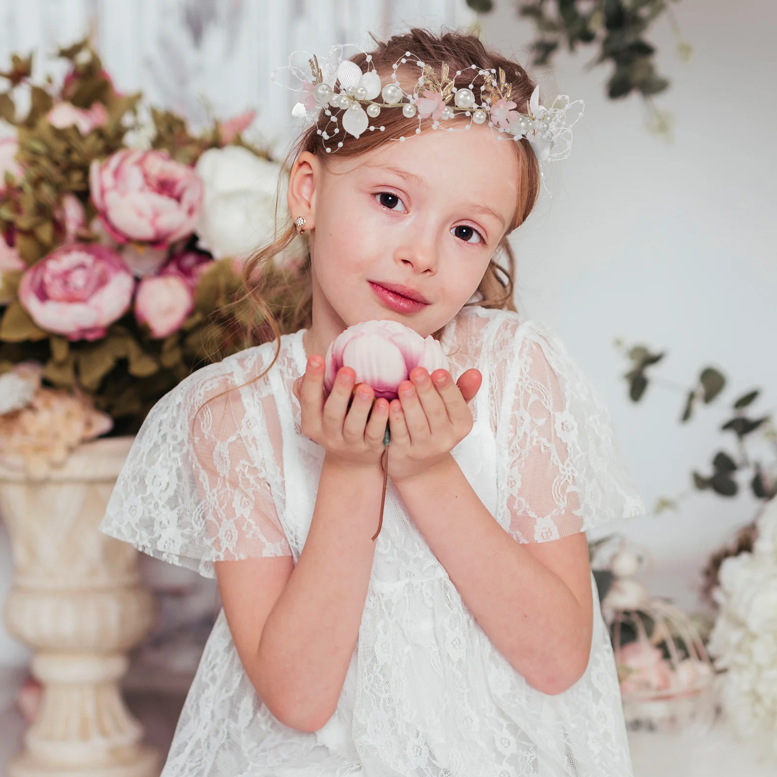 

Pearl Headband Flower Girl Hair Accessory Wedding Crown Band Bridal Hairpiece Lightweight Comfortable Elegant Princess