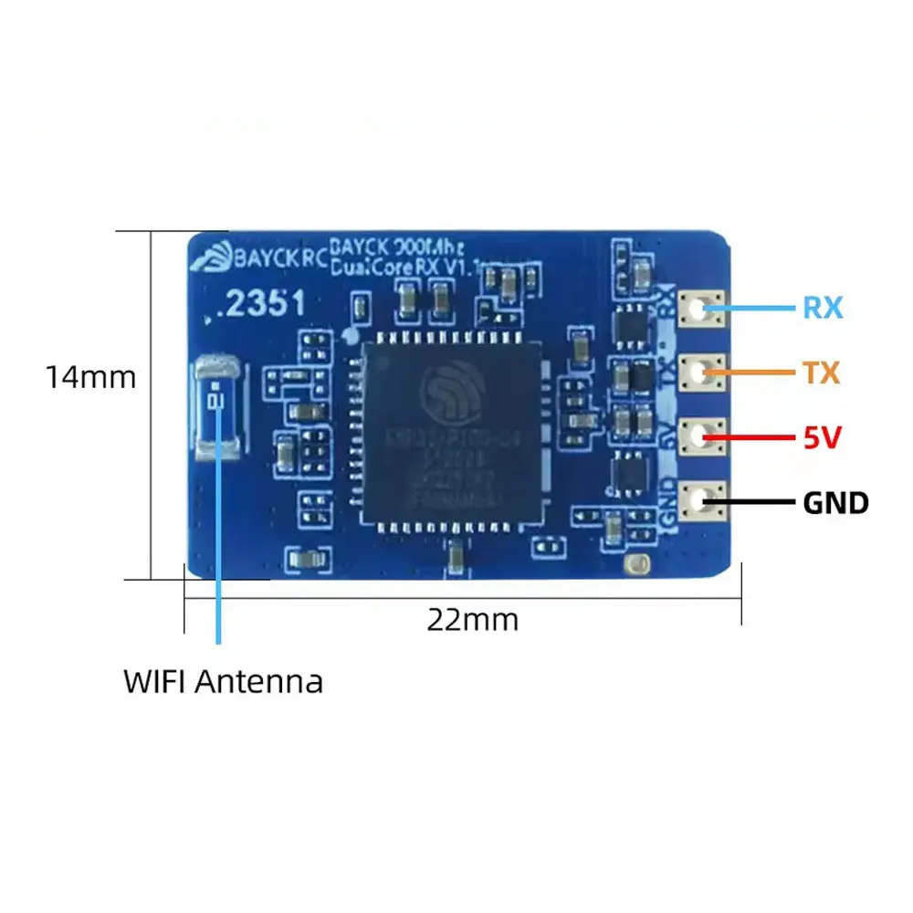 BAYCK 915MHz Dual Core ELRS Receiver (Diversity Dual Antenna) - Supports CRSF/SBUS for FPV Drones/Quadcopter