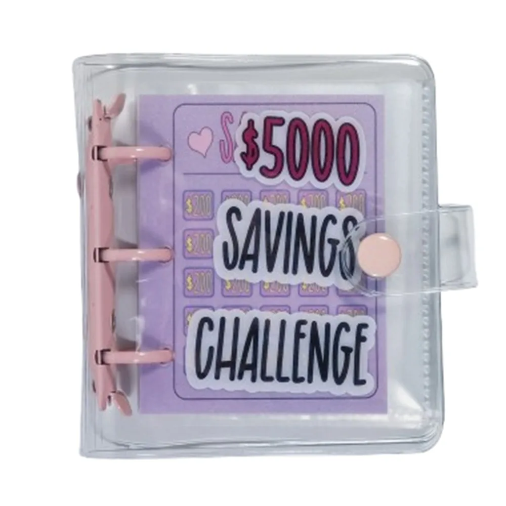 Mini-Geldsparordner, 150 $/300/500/1000, Geldumschläge, Mini-Budgetordner, wasserdichtes PVC, Spar-Herausforderungen-Buch für Kinder