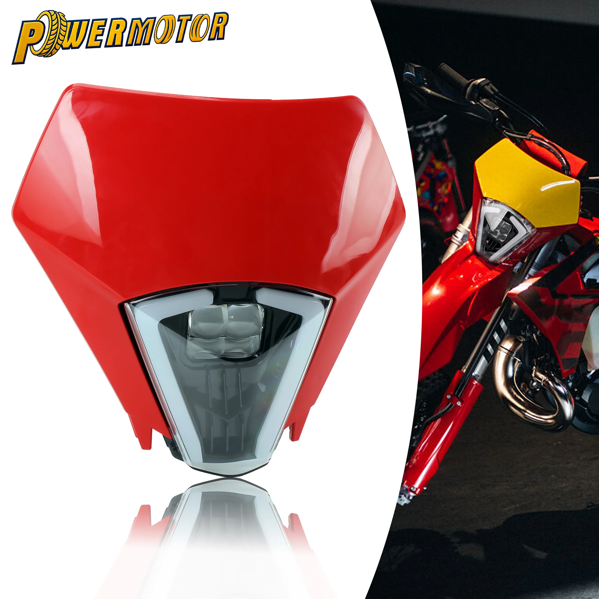 

Motocross LED Headlamp High Low Beam DRL Headlight For Gas Gas EX250 300 ES350 500 700 EC125 200 250 300 400 450 515 2024