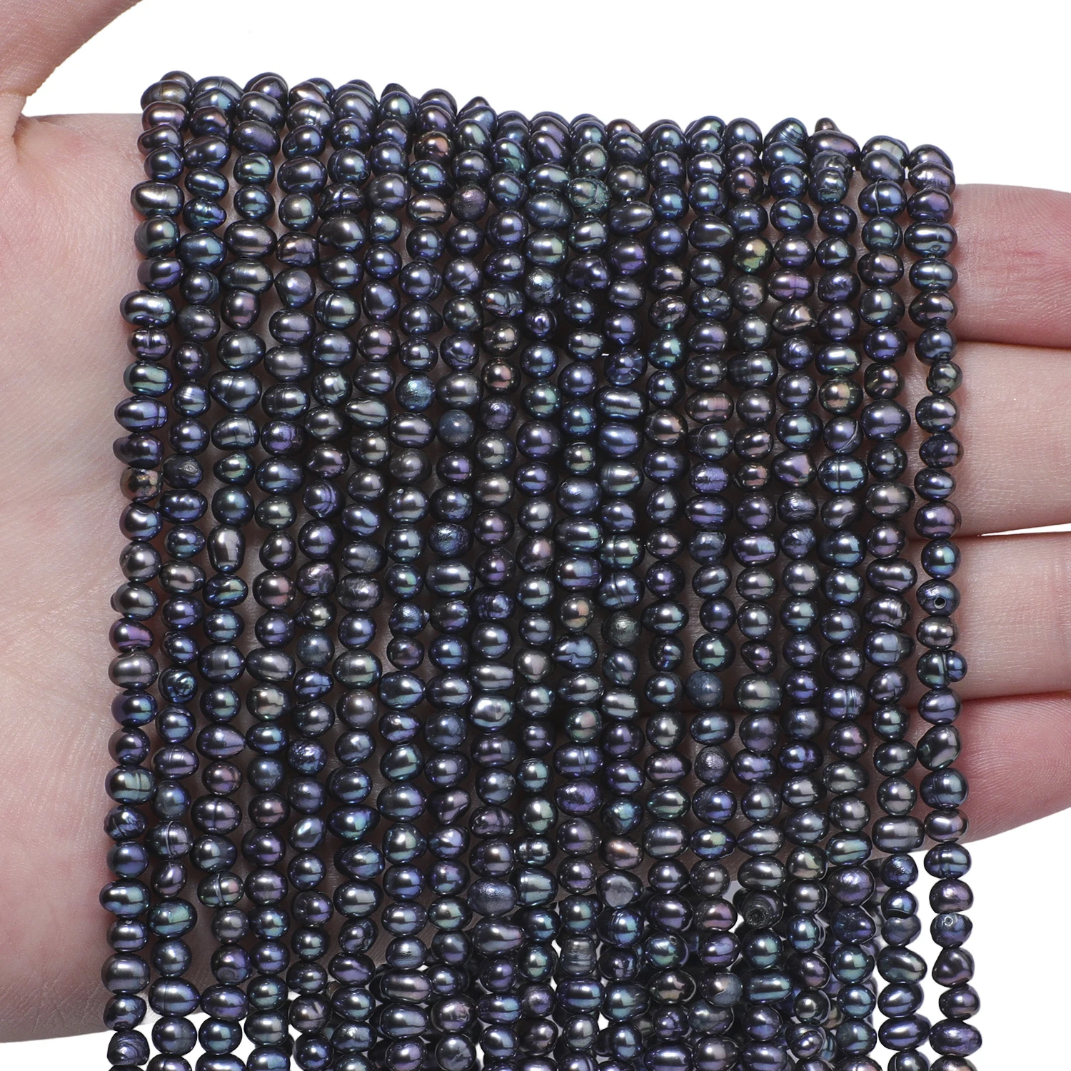 

3-4mm Black Rice Pearl Beads Drilled Loose Spacer For DIY Handmade Jewelry Making Bracelet Necklace Gift Findings