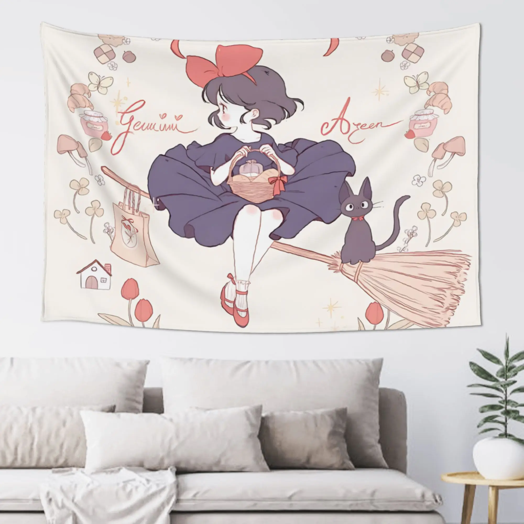 Anime Kikis Delivery Services Cutecore Tapestry Room decoration  Home Decoration Tapestry Decor Accessories Cute Room Decor
