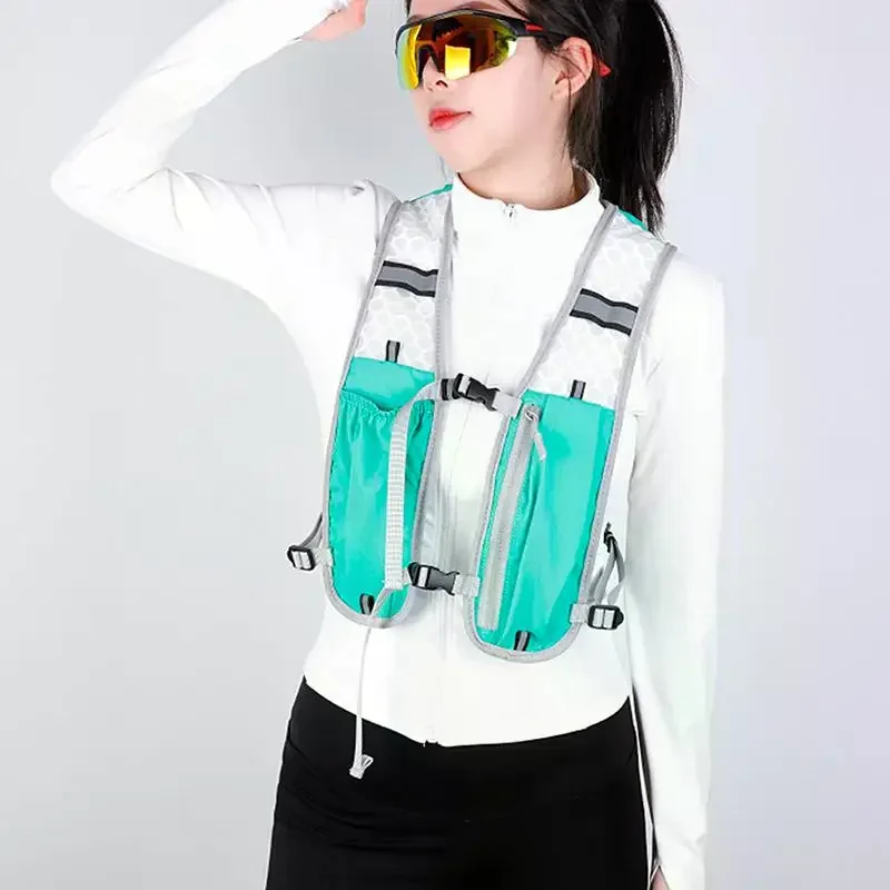 For Biking Running Storage Vest Lightweight Running Vest Reflective Hydration Water Chest Pack With Phone Storage Pocket