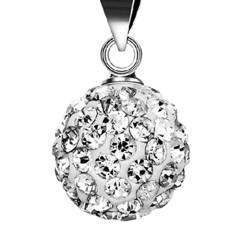 925 Sterling Silver Vintage Natural Crystal Shambhala Zircon Pendant Necklace Birthday Party Anniversary Gift