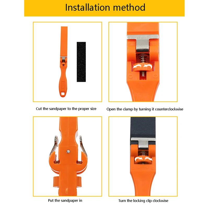 Lixa de plástico Clipe Roll Bar, Suporte de Lixa, Ergonômico, Conveniente Punho Manual, Hastes de Lixa, 1Pc