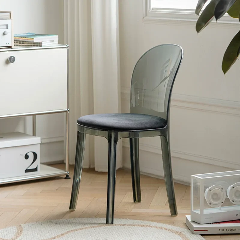 Chaise transparente décontractée, chaise de salle à manger en plastique acrylique et cristal, mode simple et moderne, chaise de bureau, chaise de négociation
