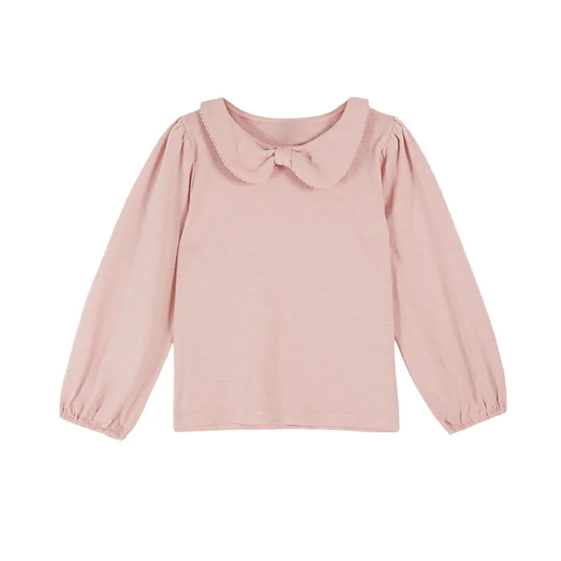 سترات الأطفال 2025 F/W EM للفتيات على الطراز الرعوي هوت كوتور قميص مطرز بالزهور بنطلون بناتي بدلة بحمالات #3