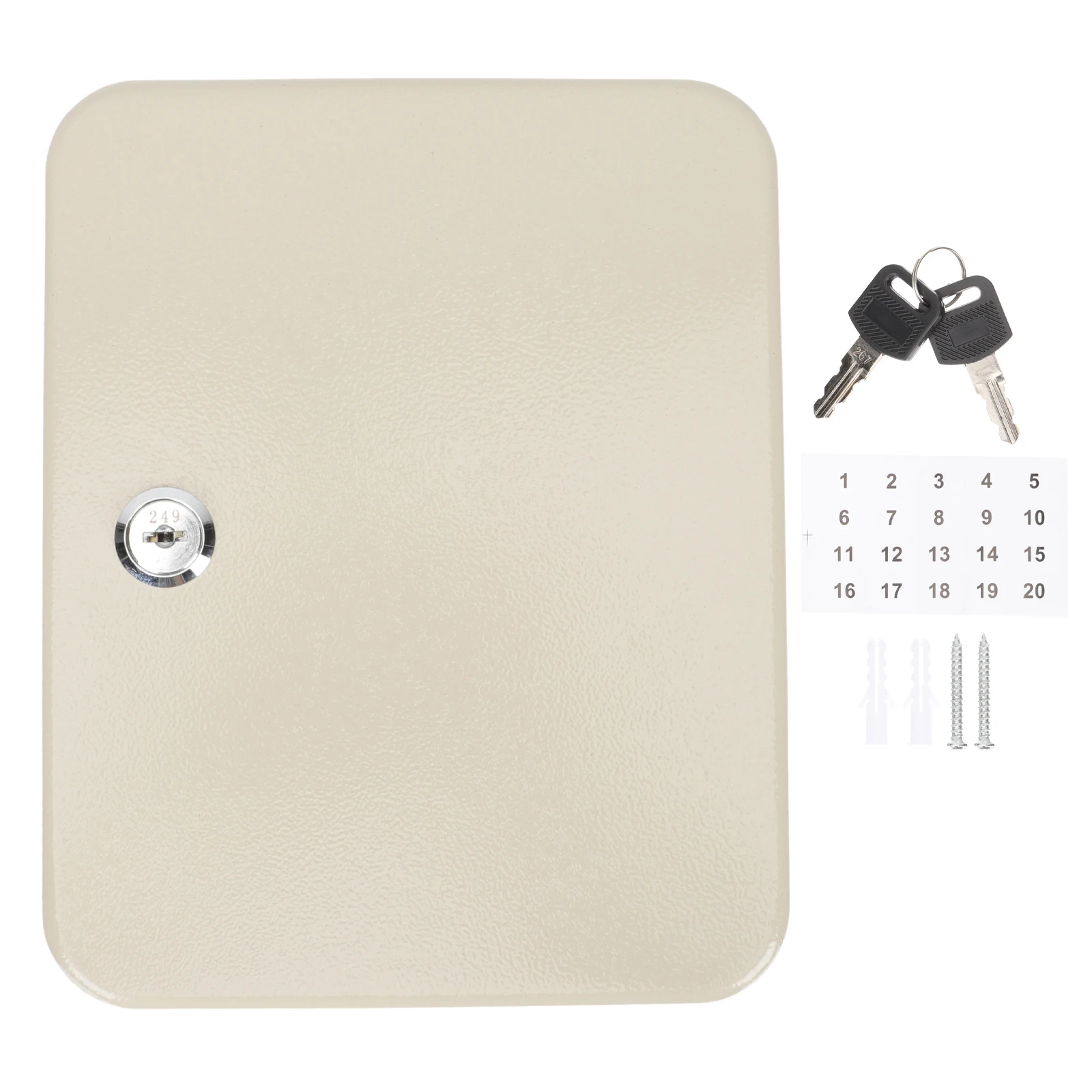 

1 set Key Cabinet Box Multi-slots Key Storage Rack Security Lock Holder Wrought Iron Compact Size Wall Mountable