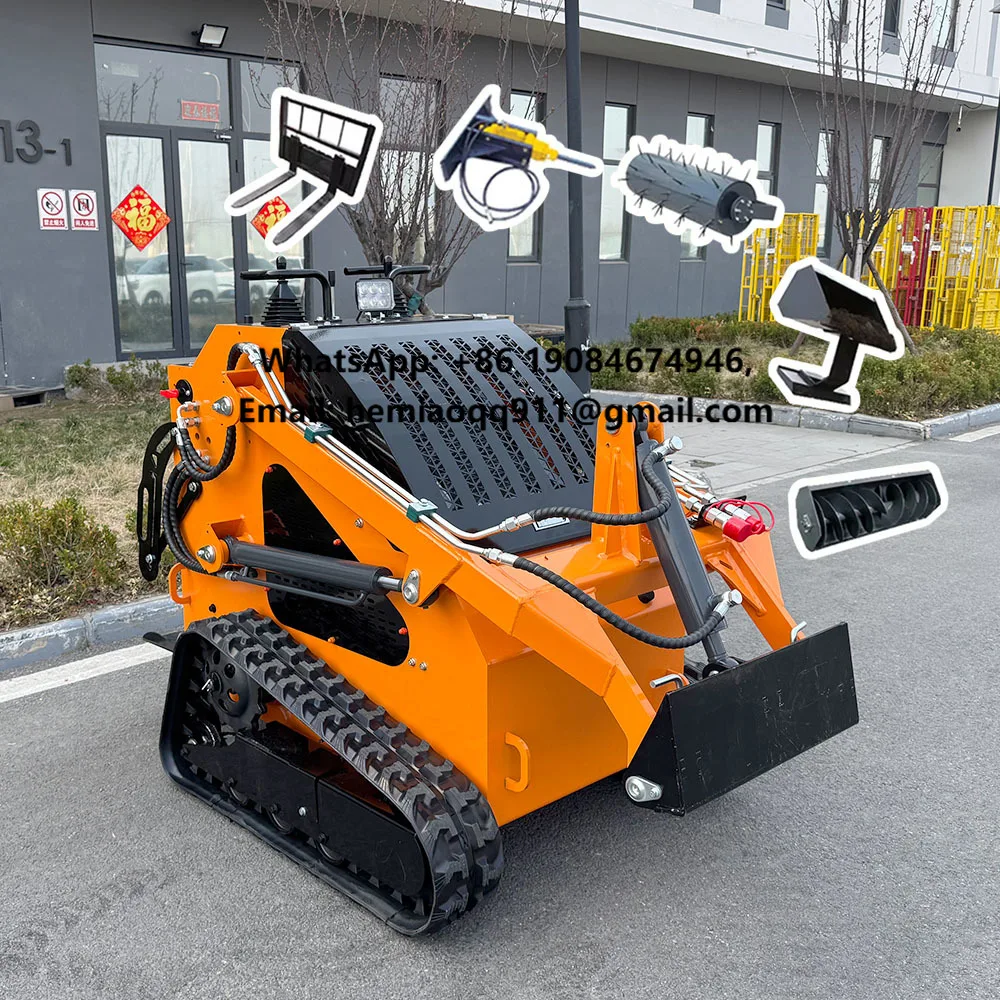 

Free Shipping Cheap Mini Skid Steer Loader EPA/EURO 5 Diesel Mini Skid Steer Loaders Crawler Driving Style Mini Loader