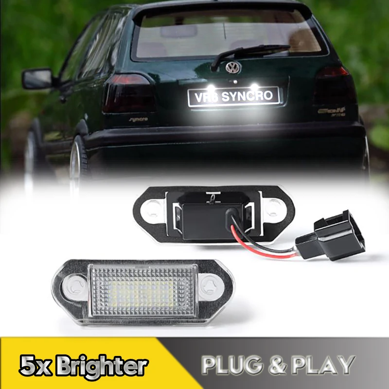 2Pcs LED License Plate Lights For Volkswagen VW Golf 3 Jetta MK3 Gol G2 G3 Vento Skoda Octavia Car Rear Number Plate Lamps 18smd