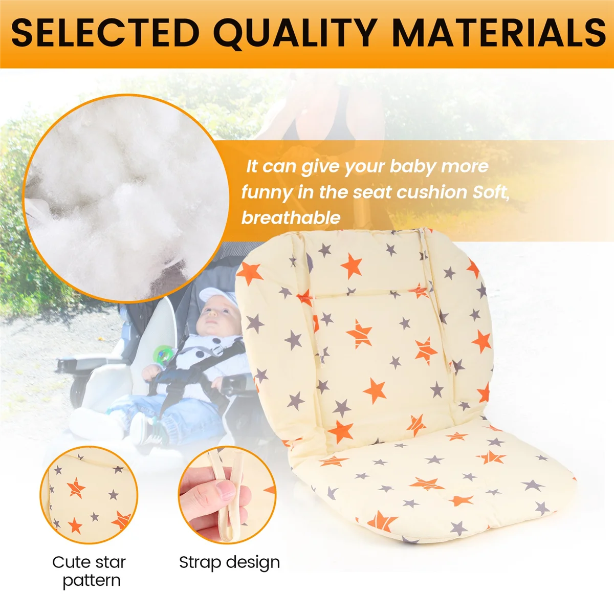 A38IBaby Kinderwagen Sitz Pad Universal Baby Kinderwagen Hochstuhl Sitzkissen Liner Matte Baumwolle Weiche Fütterung Stuhl Pad Abdeckung