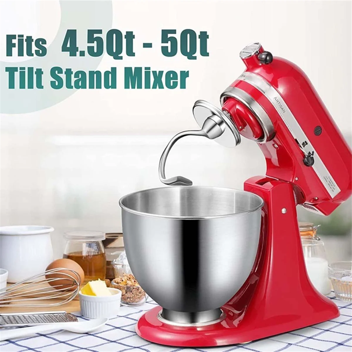 เครื่องผสมอุปกรณ์เสริม K45WW แส้ลวด K45DH Dough Hook สิ่งที่แนบมาสําหรับ 4.5-5Q สําหรับ Kitchenaid Tilt-Head Stand Mixer สิ่งที่แนบมา