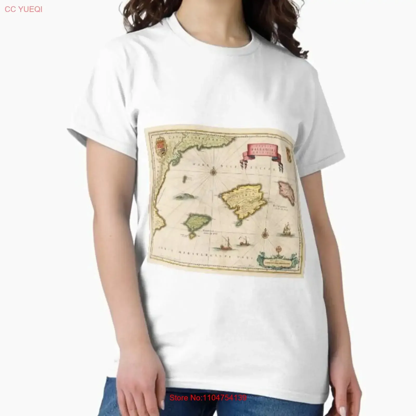 Vintage Map of the Balearic Islands 1640 Cl T Shirt Made in US AUS Size S 2XL vintage Washed Slightly Breathable Versatile