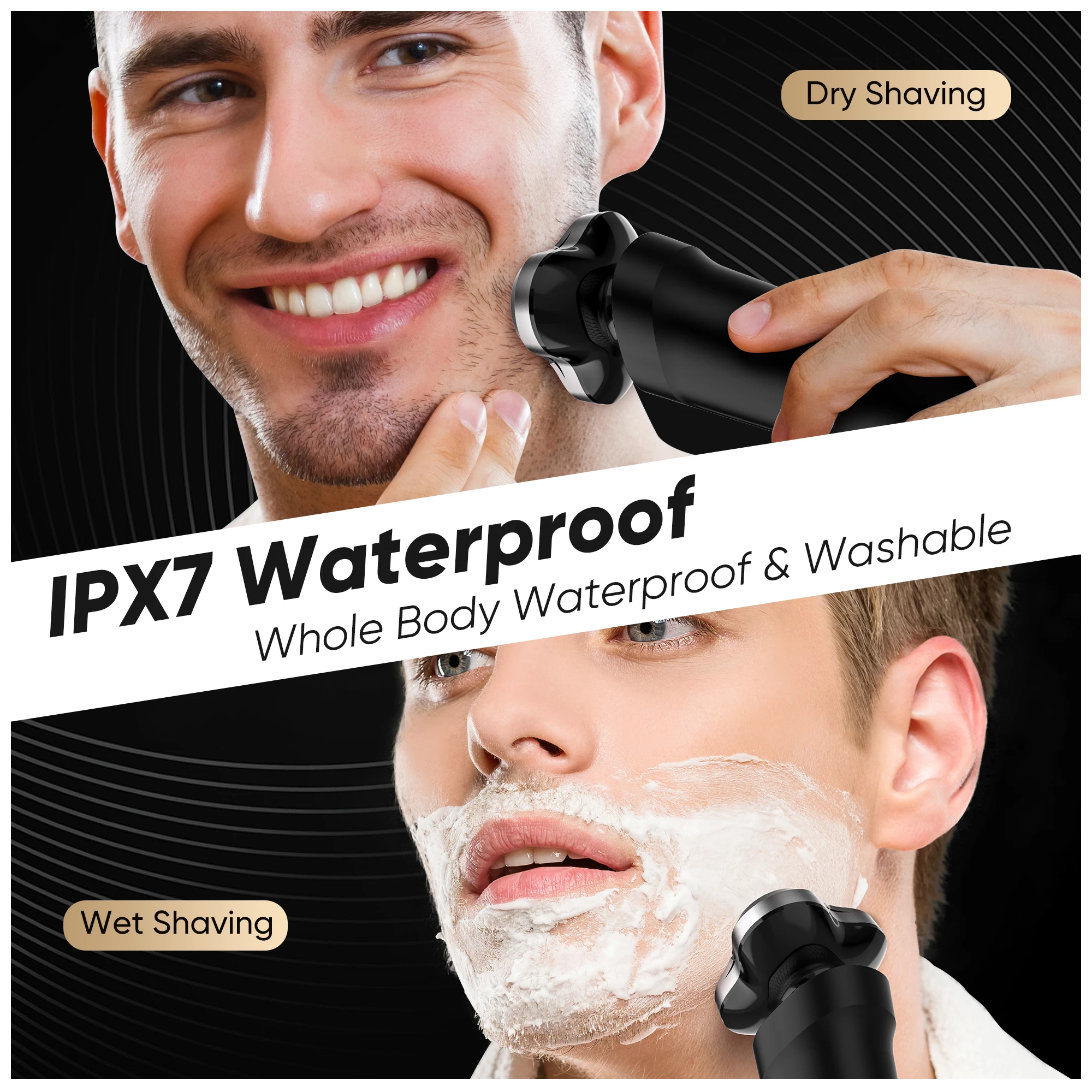 Sejoy Electric Shaver for Men,Wet Dry Shaving Machine,Type-C Rechargeable LCD Digital Display Floating Razor Travel Lock