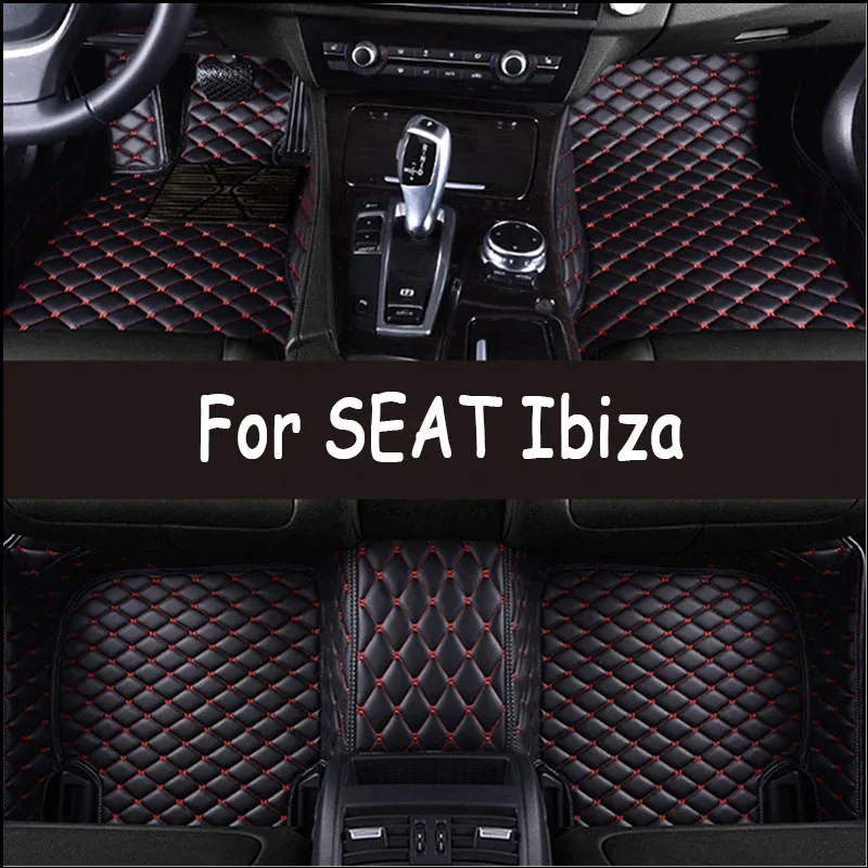 

Автомобильные коврики на заказ для SEAT Ibiza 2018 2019 2020 2021, авто роскошные кожаные мужские и женские автомобильные коврики с полным покрытием