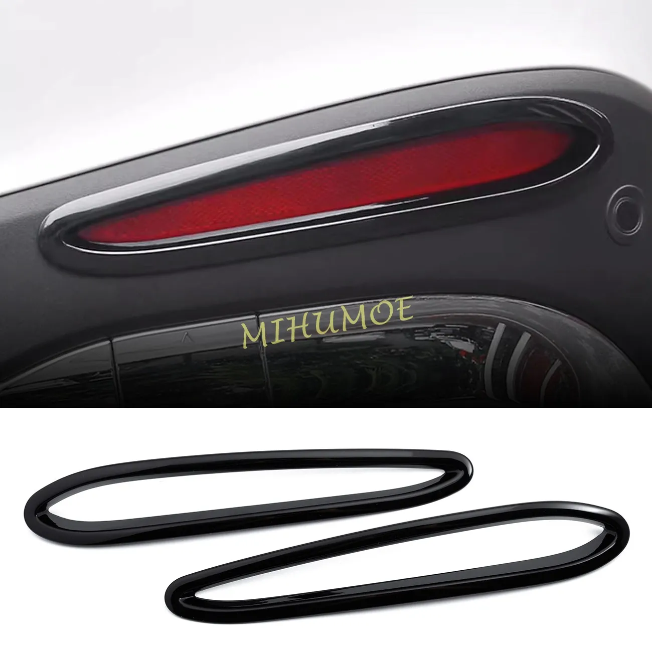 For Mercedes Benz GLC X254 2023 2024 2025 Exterior Car Rear Carbon Fiber Black Glossy Chrome Fog Light Lamp Cover Trims 2Pcs