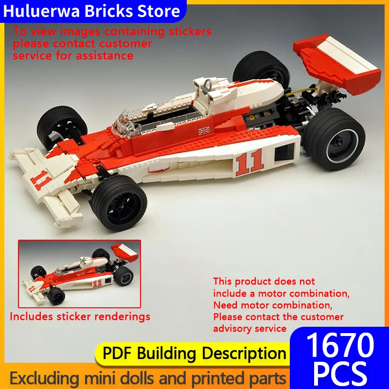 

Speed Racing Car Model MOC Building Bricks M23 Formula Racing Modular Technology Children Holiday Gifts Assemble Toys Suit