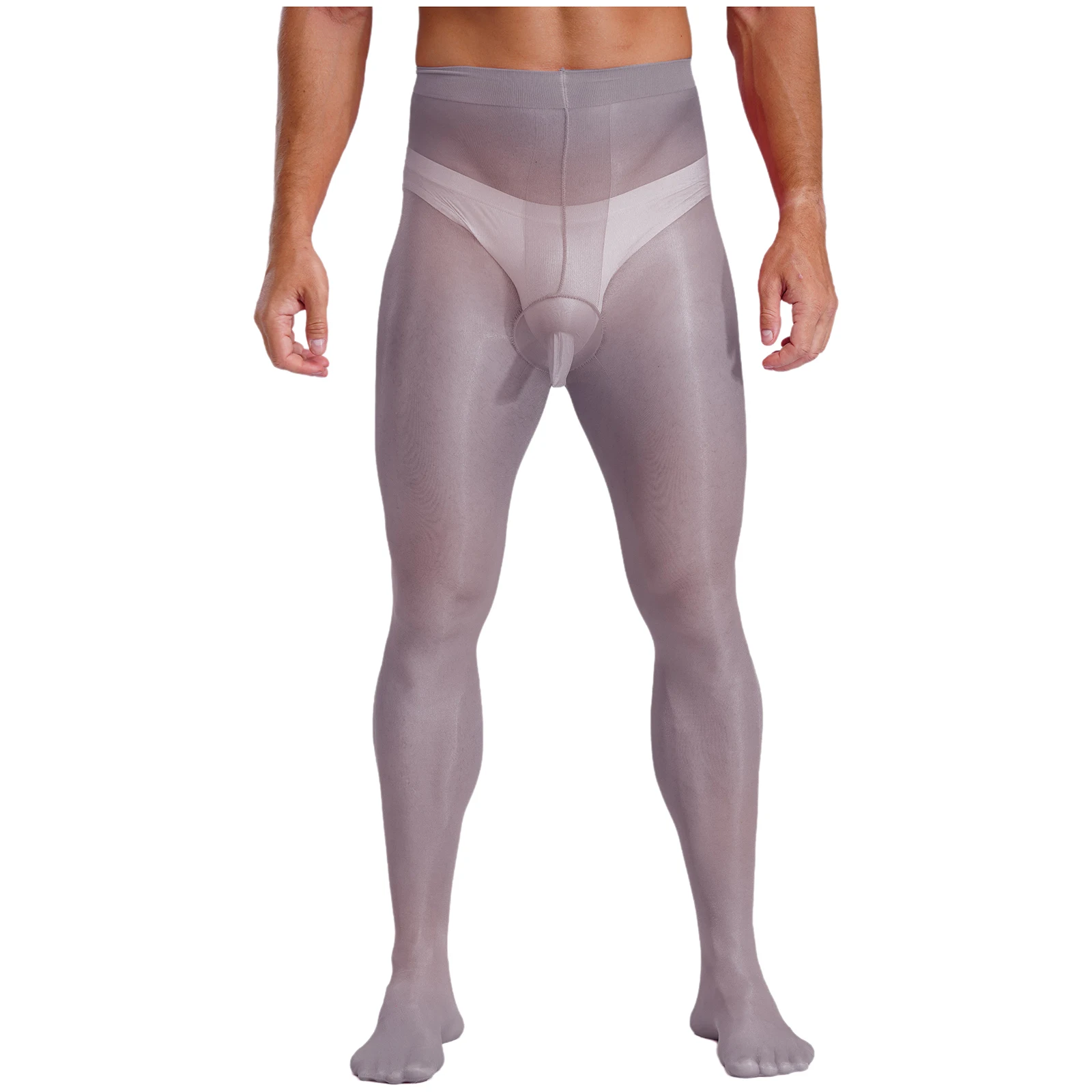 

Adult Men Elephant Nose Leggings See-through Stretchy Sheer Mesh Footed Pantyhose Cross-Dresser Pant for Sport Underpants