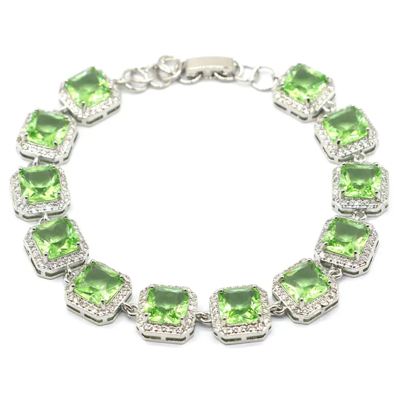 22g Customized 925 SOLID STERLING SILVER BRACELET Tourmaline Tsavorite Spinel Kunzite Tanzanite Peridot London Blue CZ Daily Wea