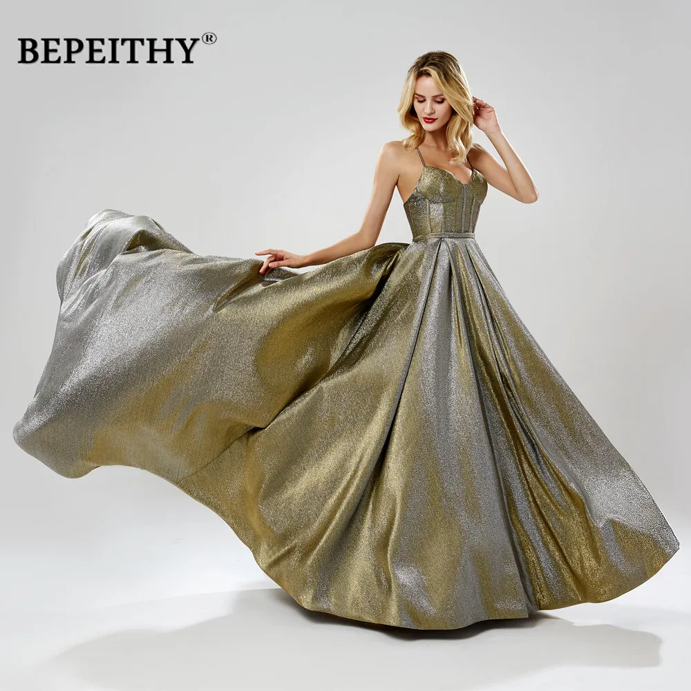 

BEPEITHY Halter A Line Long Evening Dresses For Women Fashion Shining Elegant Prom Dress 2023 Sleeveless Vestidos De Graduación