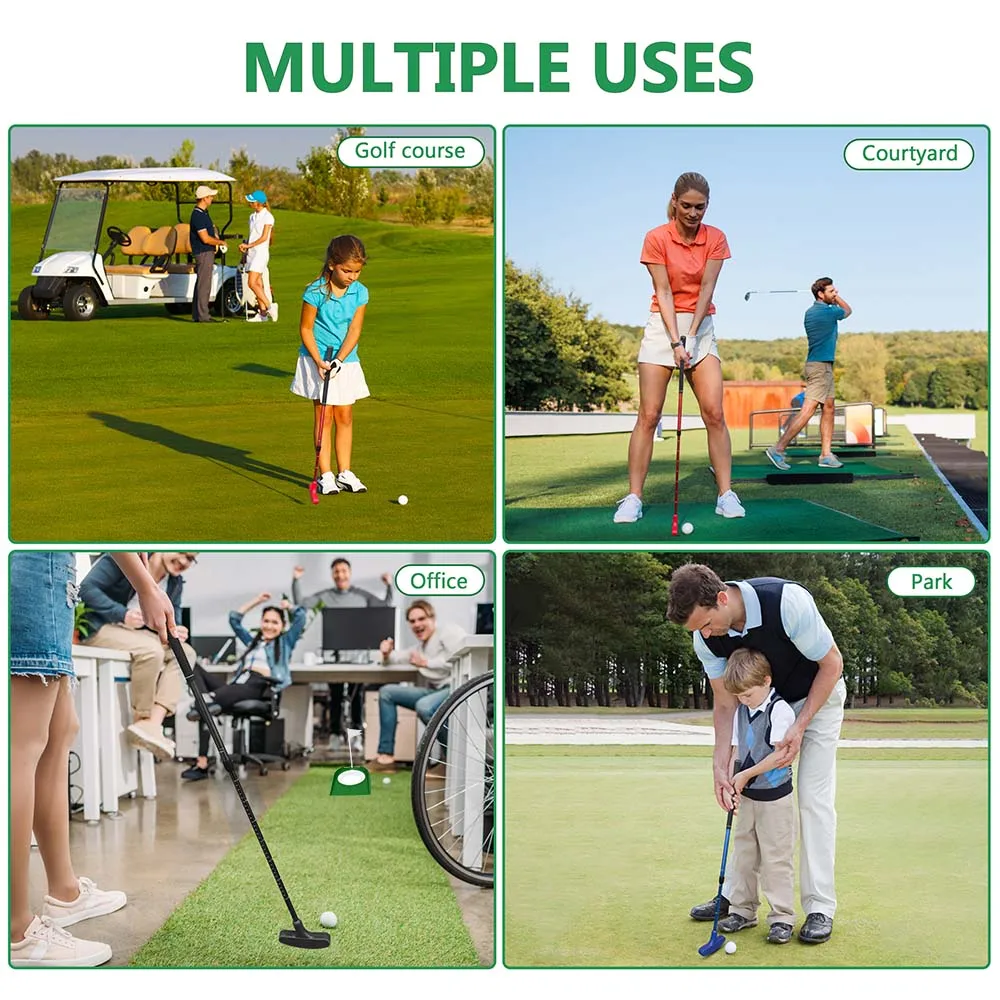 Golf Putting Practice Set Adjustable Golf Putter With Putting Cup Portable Training Aid For Indoor Outdoor Golf Practice Game