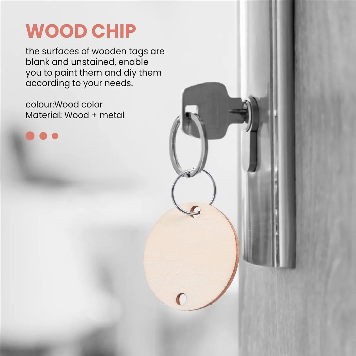 【HOT N07R】 100 Pieces Round Wooden Discs with Holes Birthday Board Tags and 100 Pieces 15 mm Rings for Arts and Crafts (3CM)