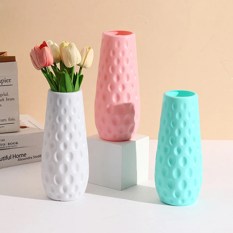 Modern Nordic Plastic Flower Vase, Pink, Blue, White Pot, Basket, Home, Living Room Decoration, Ornament, Arrangement