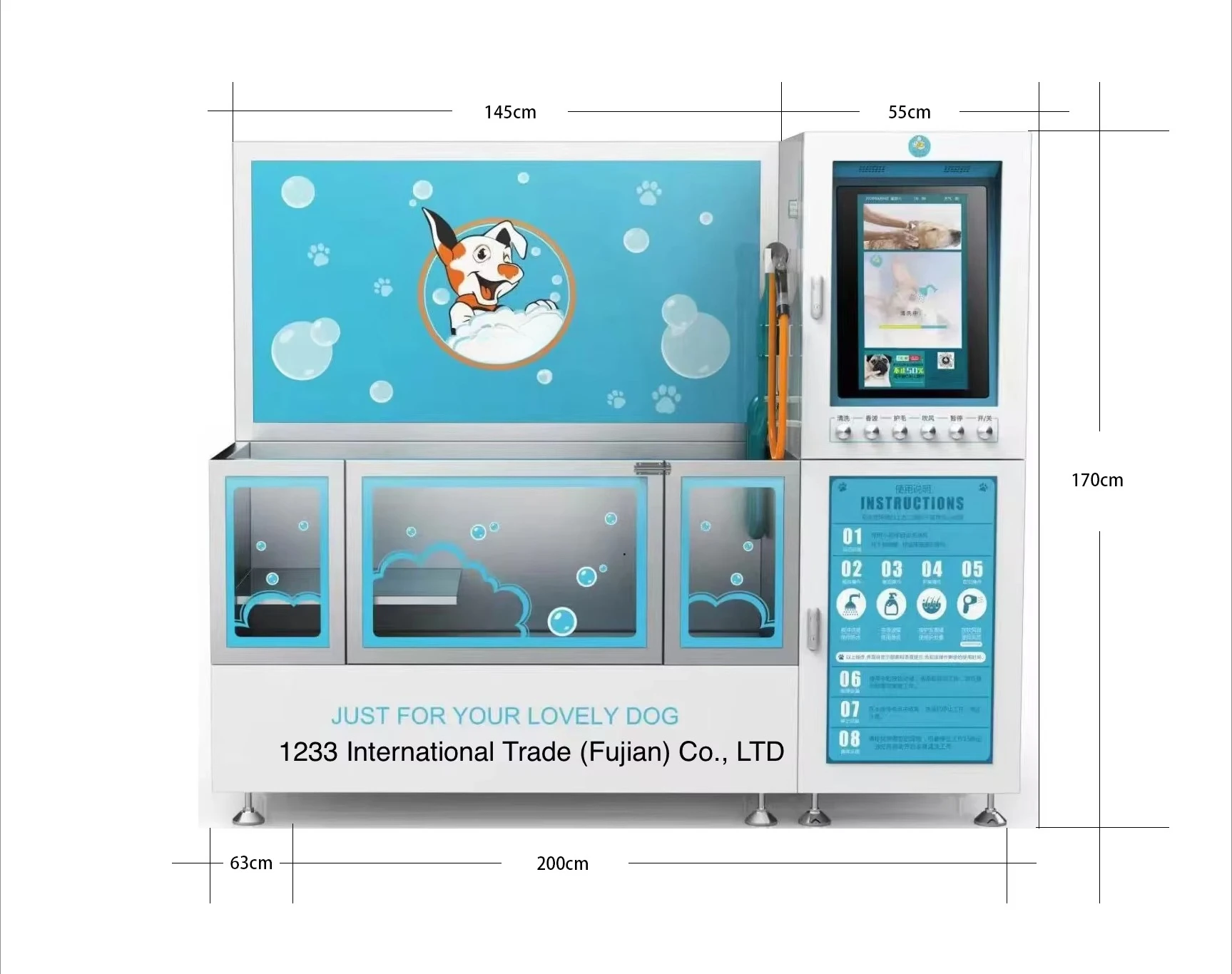 2026 Automatic DIY Dog Cat Washing Station Self-Service Pet Bathtub Vending Machine Stainless Steel Grooming Pets