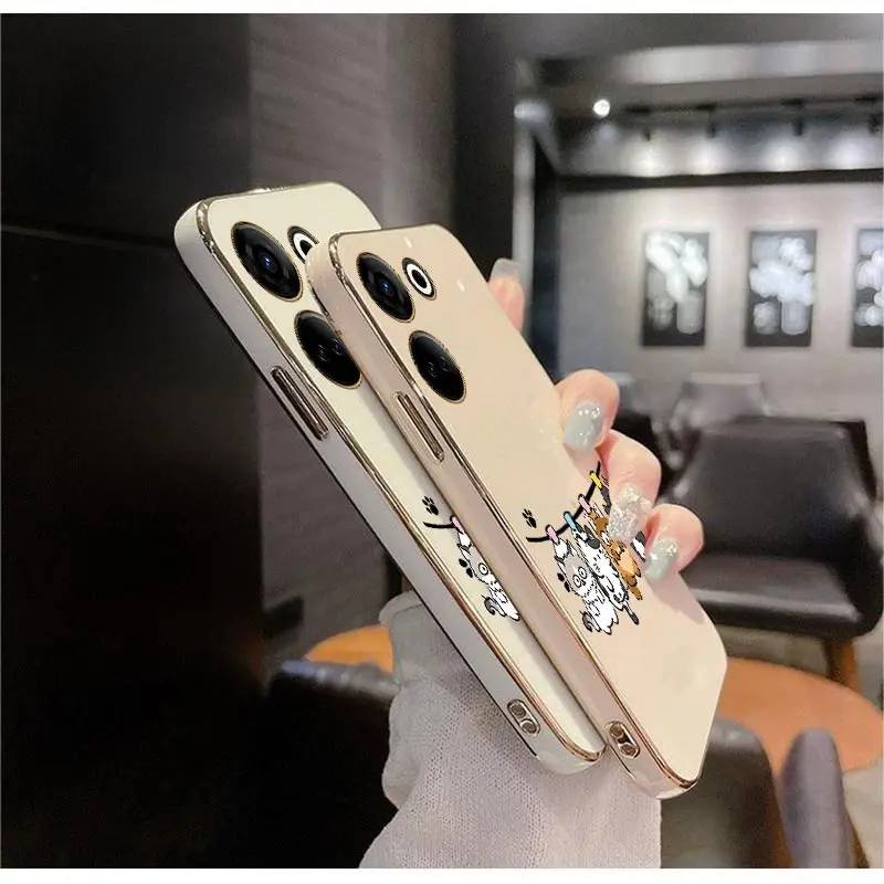 20 Taichi Dry Cat Plating Phone Case For Infinix Tecno Camon 20 20Pro 20Pro 19 19Pro 19Neo 18 18P 18T 16 15 Pova 4 Pop 5 Cover