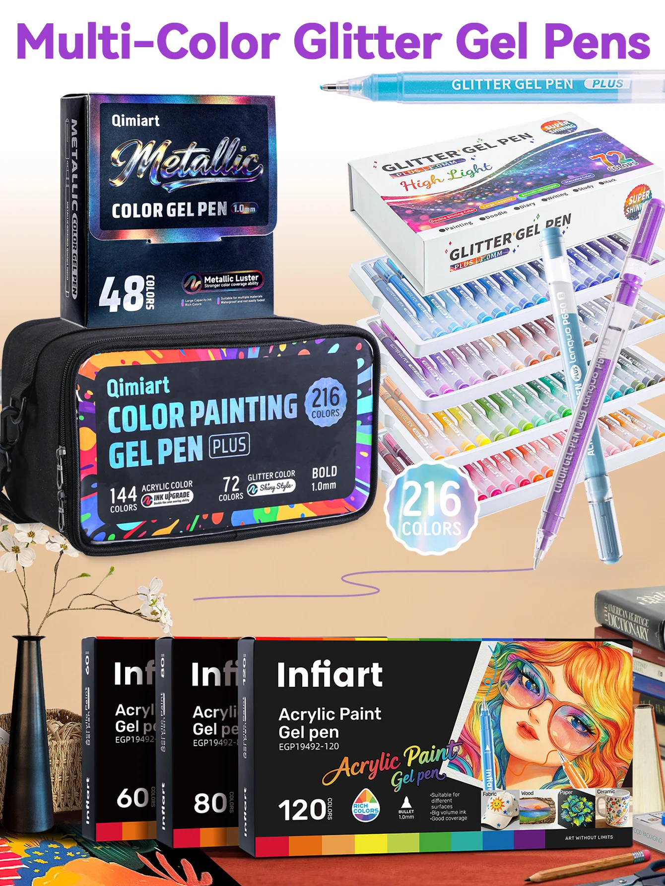 

Acrylic Paint Gel Pens, Glitter Marker Pens, Glitter Markers for Drawing, Metallic Drawing Pens, Bold 1.0mm Super Shiny High-Gloss Effect, Large Capacity Smooth Ink Output, Suitable for Drawing, Graffiti, Journaling, Writing, Layering Colors, and Study St
