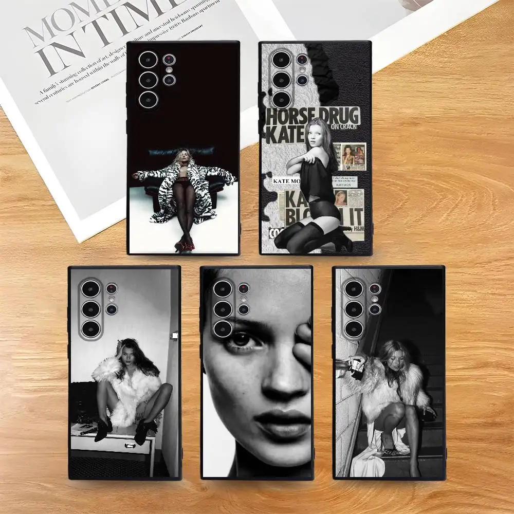 

Kate M-Moss Trendy Phone Case For Samsung Galaxy S25 S24 S22 S23 Ultra S21 S20 Plus 5G Frosted Non-Slip Full Soft Cover