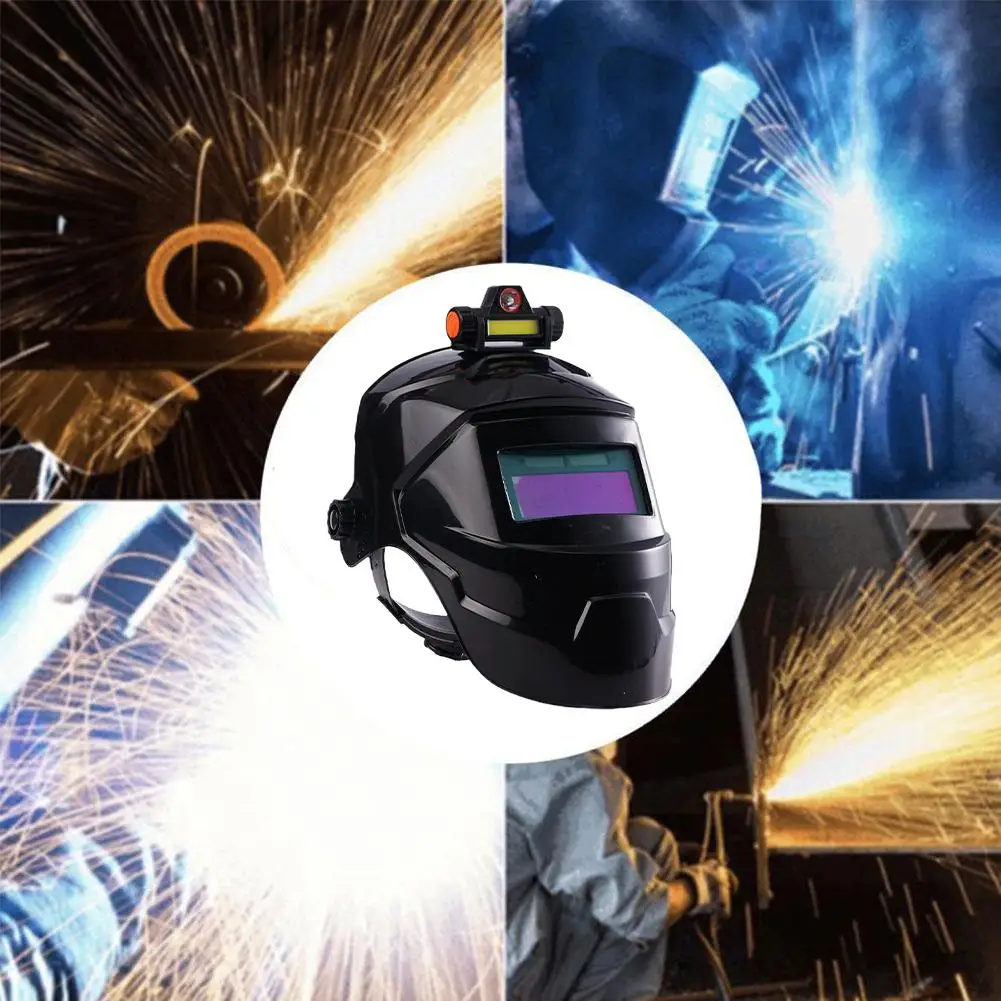 Welding Helmet Welder Mask With Rechargeable Headlight Automatic Dimming Electric Welding Mask For Arc Weld Grind Cut Process