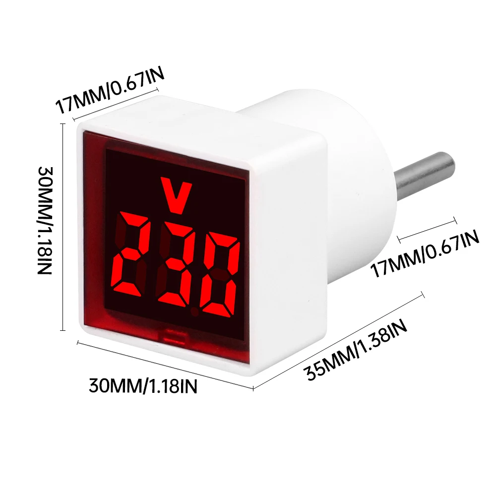 AC 50-500V Square LED Digital Voltmeter Voltage Meter EU Socket  Voltmeter Tester Detector