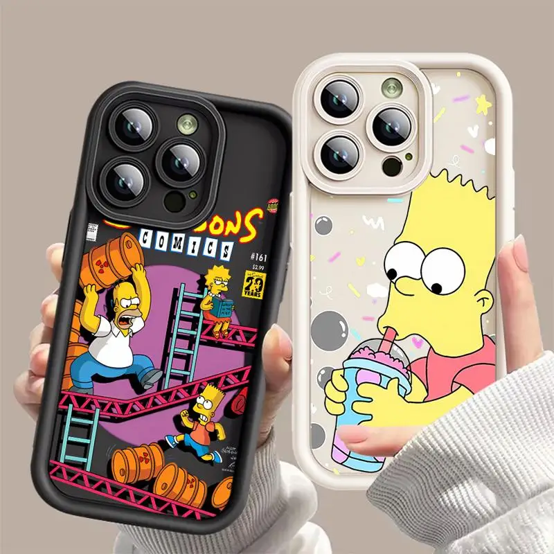 Funny Cartoons Simpsons Phone Case For OPPO Reno 2 3 4 5 6 7 7Z 8 8T 10 11 Pro Plus 4G 5G Soft TPU Back Cover