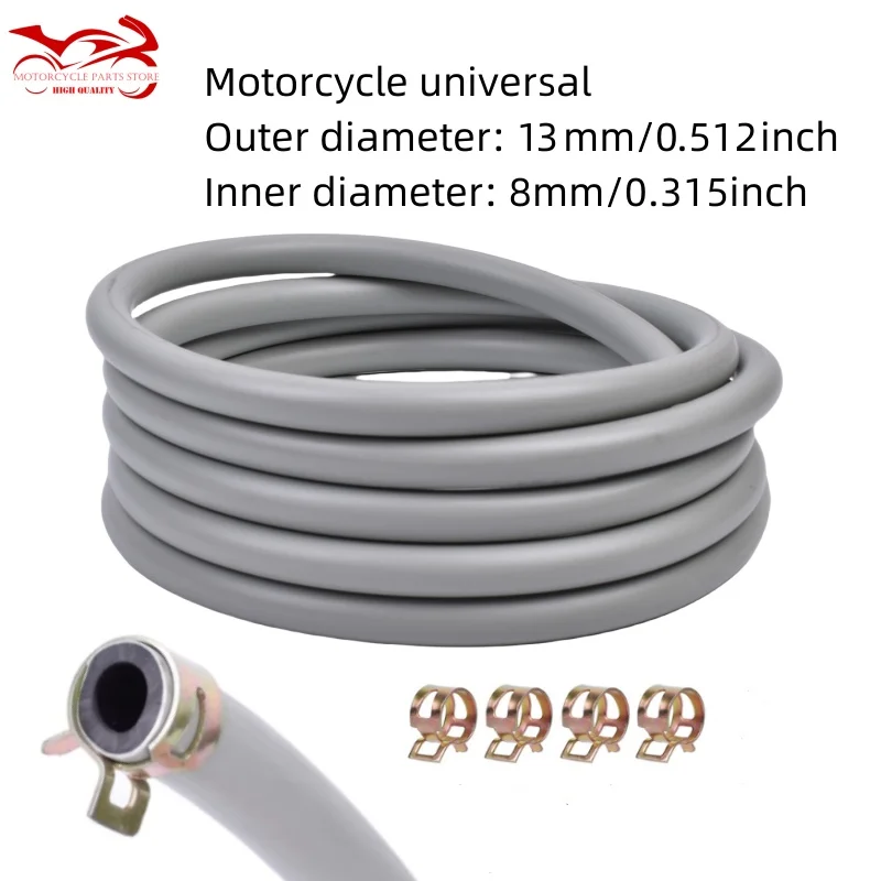 Universal Motorcycle 1m Meter 8mm I/D 13mm O/D Fuel Gas Oil Delivery Tube Hose Petrol Pipe Fuel Pipe Gasoline Hose 8mm*13mm