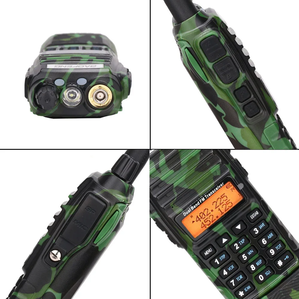 BAOFENG-walkie-talkie portátil de doble banda, radio bidireccional de camuflaje, UV, soporte de Cable USB de carga, comunicación UV82, UV-82