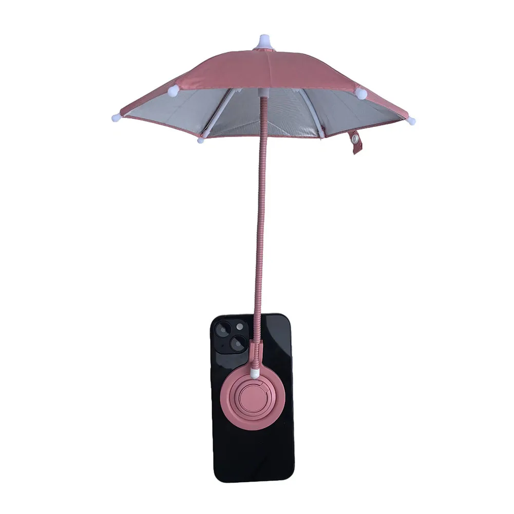 1x Magnetic Phone Umbrella For Cell Phones Anti-glare Sun Shade Cover 360° Rotation Mini Umbrella For Screen Protection 7*25*3CM