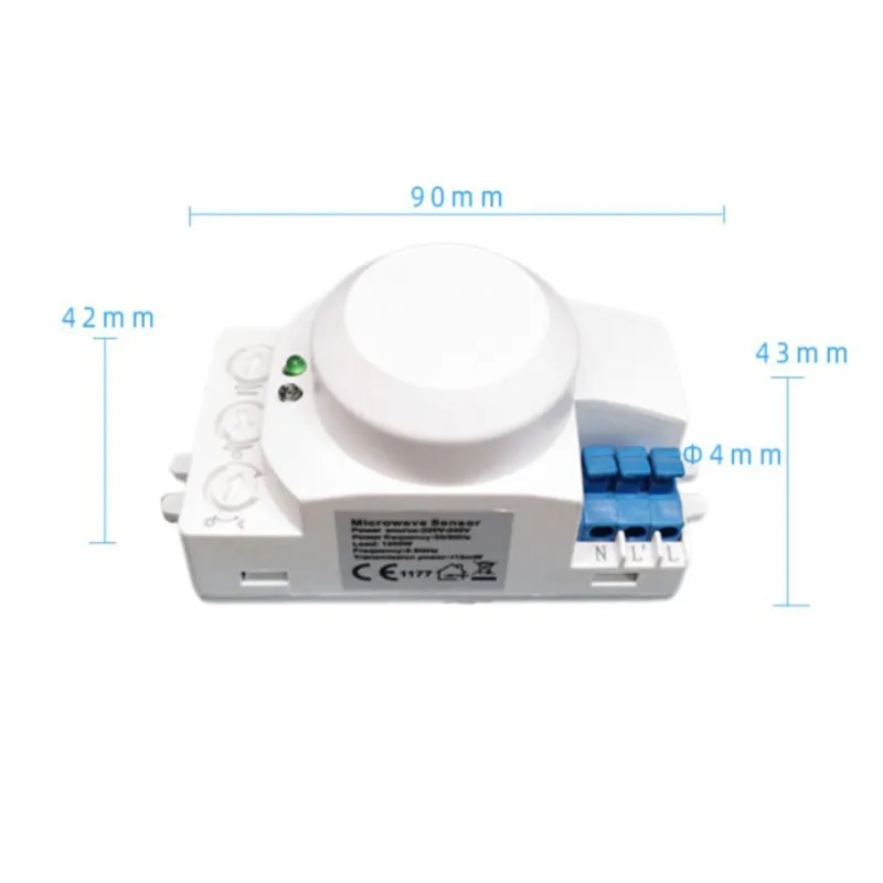 Microwave Sensor Switch 5.8ghz HF 220V LED 360 Degree Radar Motion Body Sensor