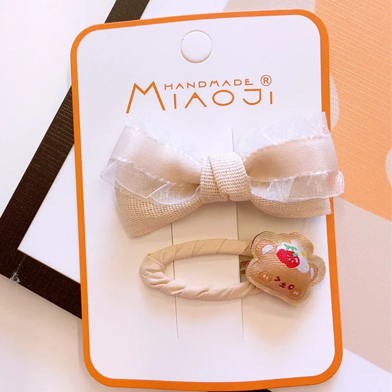 2 teile/satz Mädchen Stoff haarspangen mädchen Baby niedlichen Bogen haarspange Kinder Blumen haarklammer Spitze Stickerei Haarnadeln und Clips Haarschmuck – Detail 11