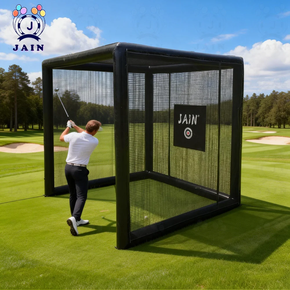 Stock! PVC Inflatable Golf Simulator Baseball Net Soccer Practice Batting Cage Available for Indoor and Outdoor Rental